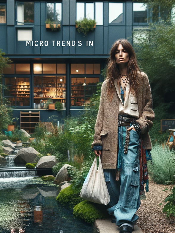 Un'immagine che esplora i micro trend nel mondo della moda, evidenziando l'importanza dei dettagli raffinati e delle nuove tendenze di nicchia.